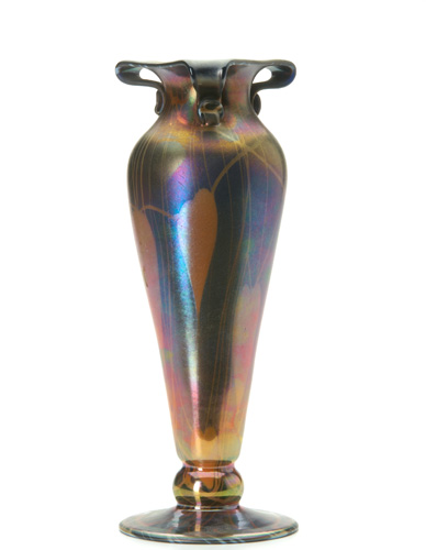 Appraisal: IMPERIAL Art Nouveau vase decorated with iridescent vines on purple