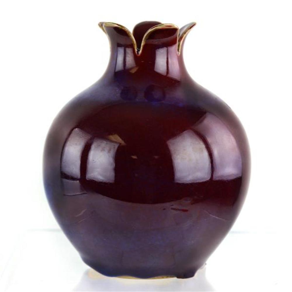 Appraisal: CHINESE OXBLOOD SANG DE BOEUF FLAMBE GLAZED PORCELAIN VASE WITH