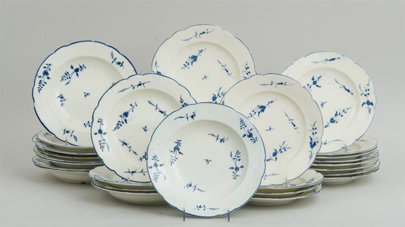 Appraisal: ASSEMBLED SET OF TWENTY-FOUR CHANTILLY PORCELAIN DINNER PLATES AND THIRTEEN