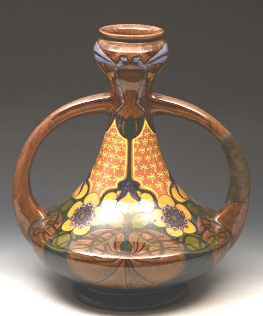 Appraisal: A LARGE ROSENBURG TWO HANDLED VASE in the Art Nouveau