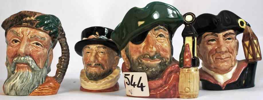 Appraisal: Royal Doulton Small Character Jugs Smuggler D Beefeater D Robinson