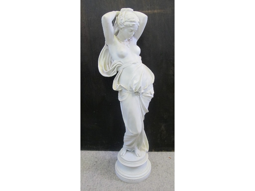 Appraisal: Large parian figure of a classical maiden upon circular base