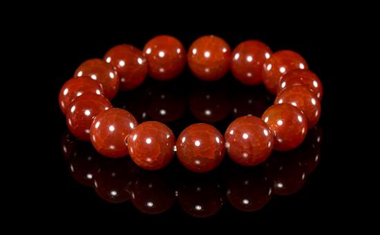 Appraisal: Sale Lot An Agate Beaded Bracelet Diameter inches Illinois