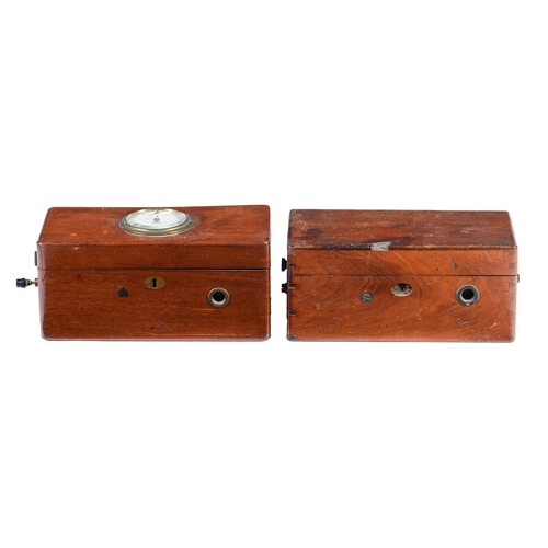 Appraisal: Two Victorian mahogany magneto electric therapeutic machines the lid of