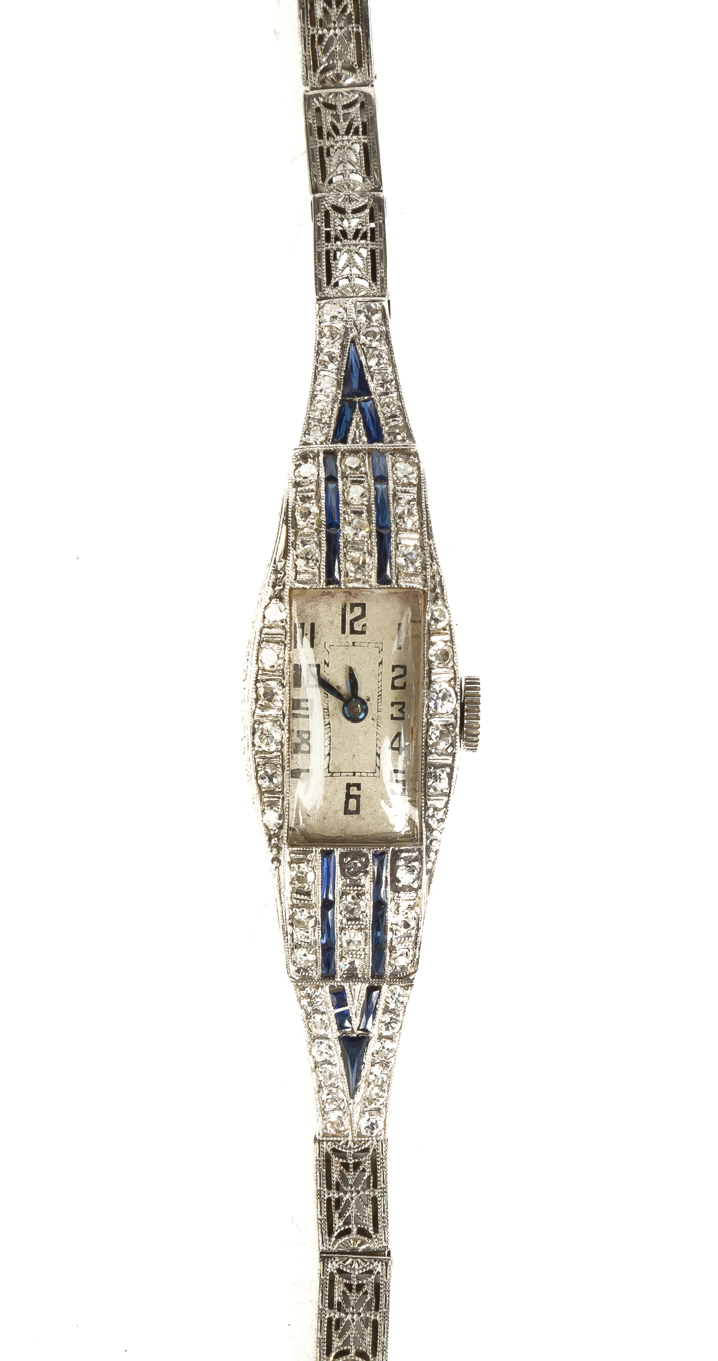 Appraisal: Hamilton Art Deco K Gold and Diamond Ladies Watch Platinum