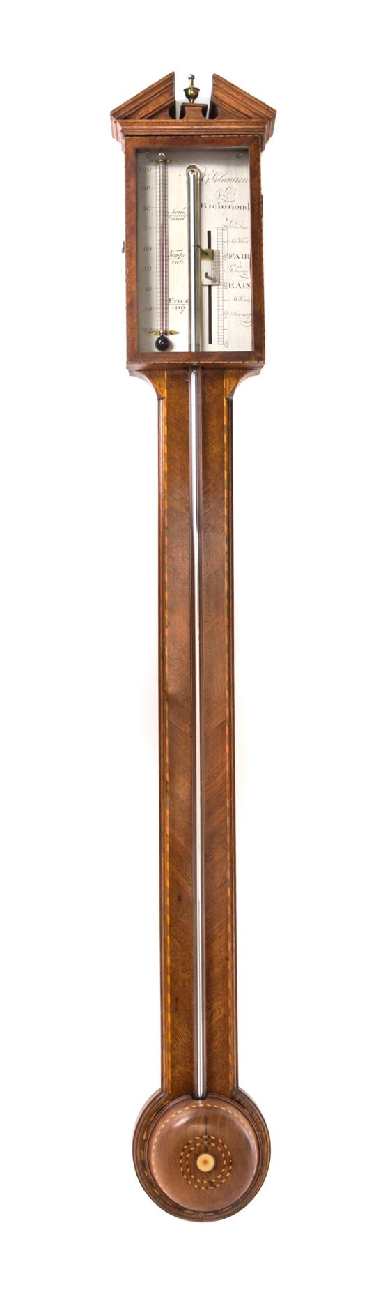 Appraisal: Sale Lot A George III Mahogany Stick Barometer early th