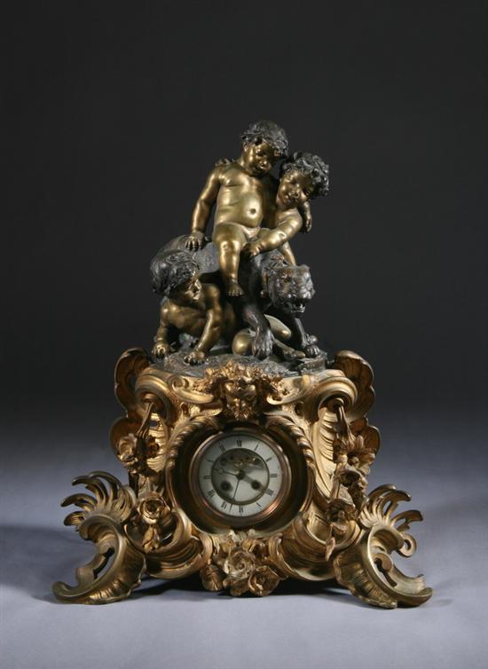 Appraisal: NAPOLEON III BRONZE DOR FIGURAL MANTEL CLOCK third quarter th