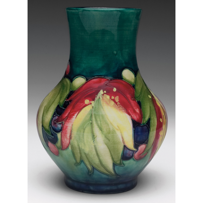 Appraisal: Colorful Moorcroft vase grape leaf and berry design impressed mark