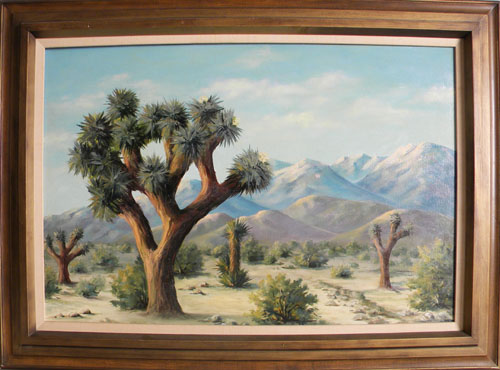 Appraisal: Oil on canvas western landscape x together with another landscape