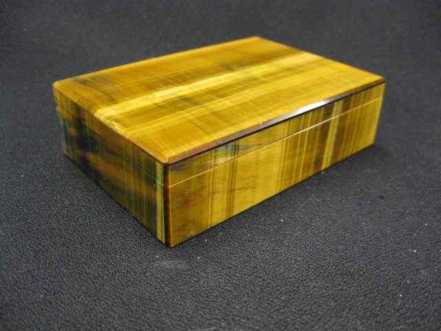 Appraisal: Tigerseye Dresser Box '' x ''