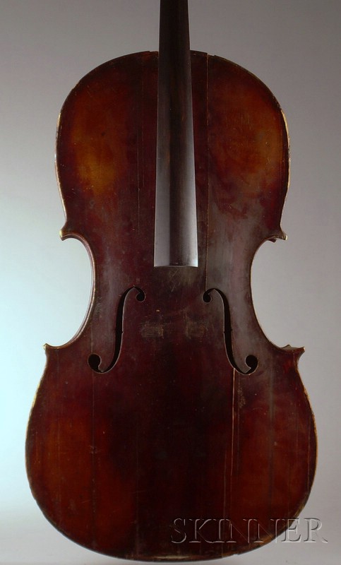 Appraisal: German Violoncello c unlabeled length of two-piece back in mm