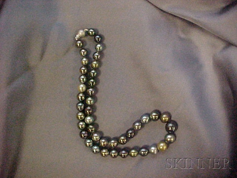 Appraisal: Tahitian Pearl Necklace composed of forty-three pearls graduating in size