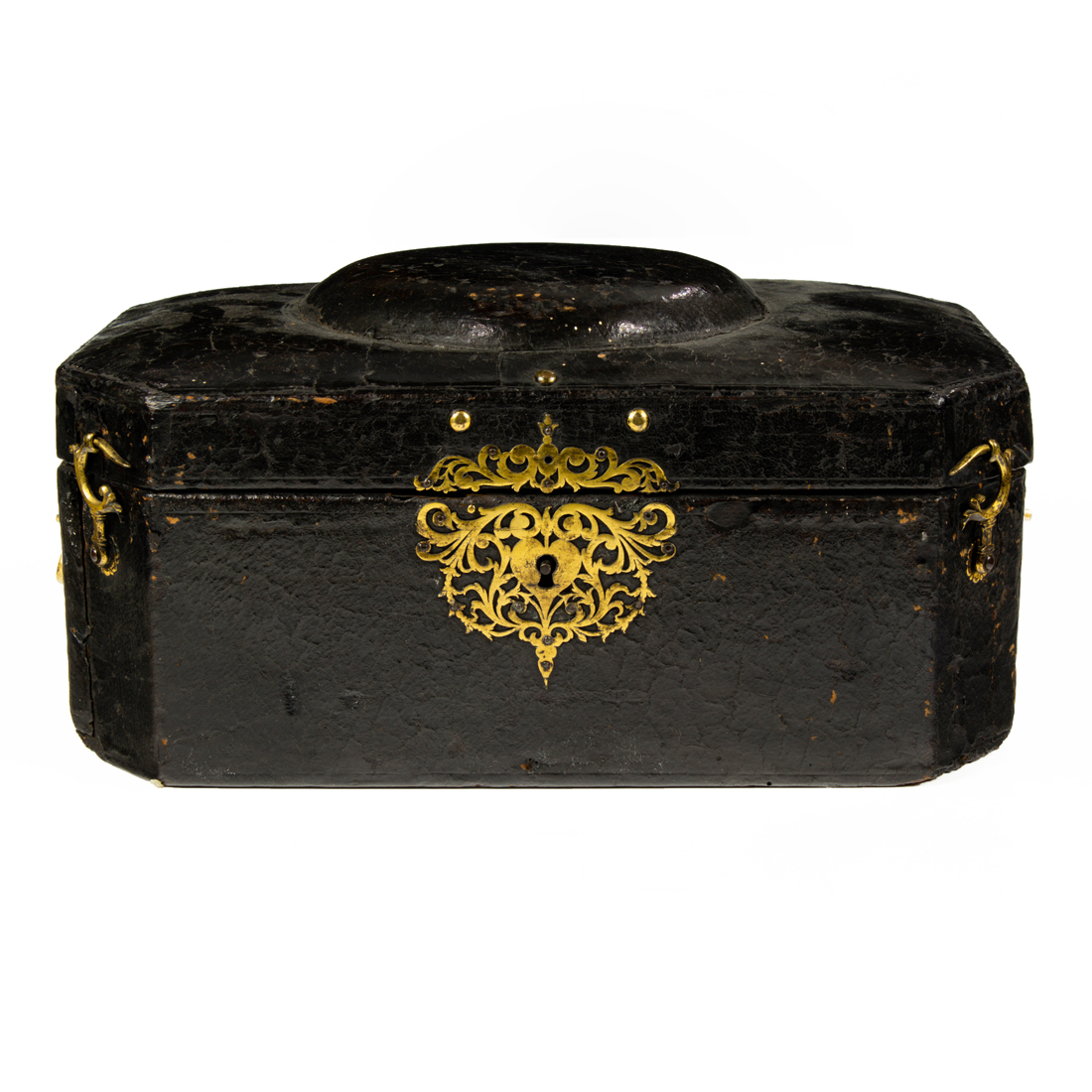 Appraisal: A Continental Baroque leather covered box likely th th century