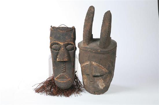 Appraisal: TWO MASKS African late th-early th century carved wood Pictured