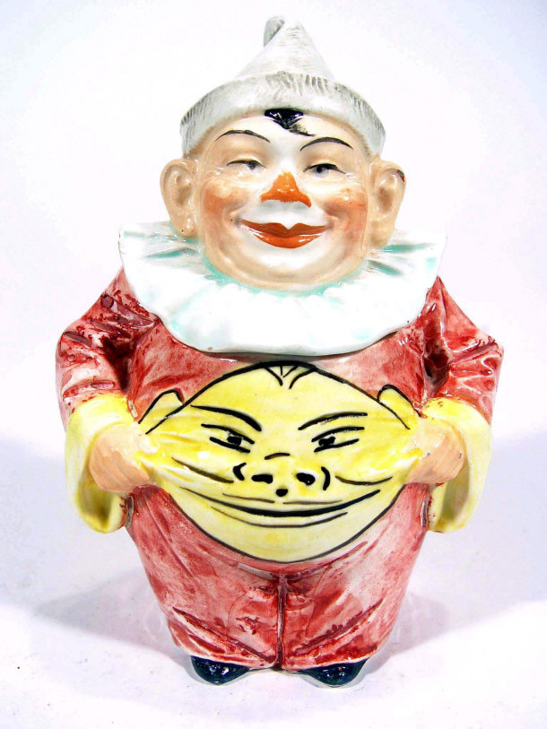 Appraisal: Continental pottery Pierrot the Clown tobacco jar and cover with