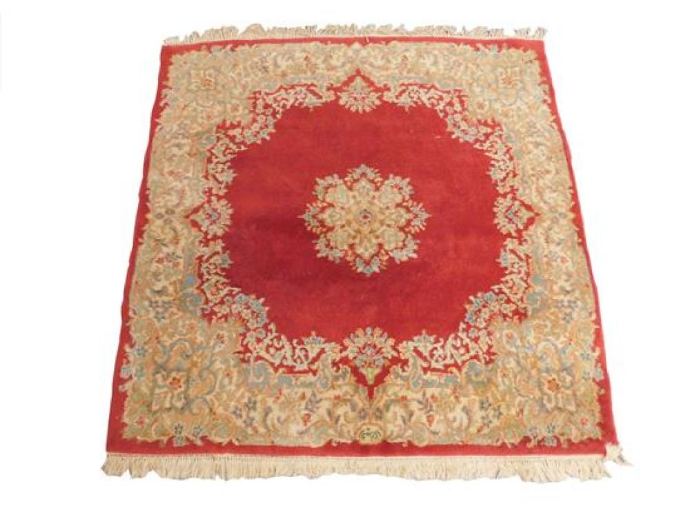 Appraisal: RUG Semi-antique Persian Kirmen ' x ' hand-knotted wool on