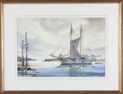 Appraisal: Nautical watercolor x SLR Marshall W Joyce Artist American -