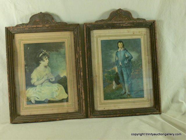 Appraisal: Blue Boy Girl Print in Matching Old World Frames -