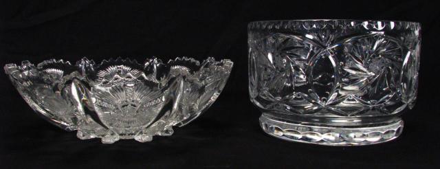 Appraisal: Two Antique Pattern Glass Bowls including '' bowl with floral