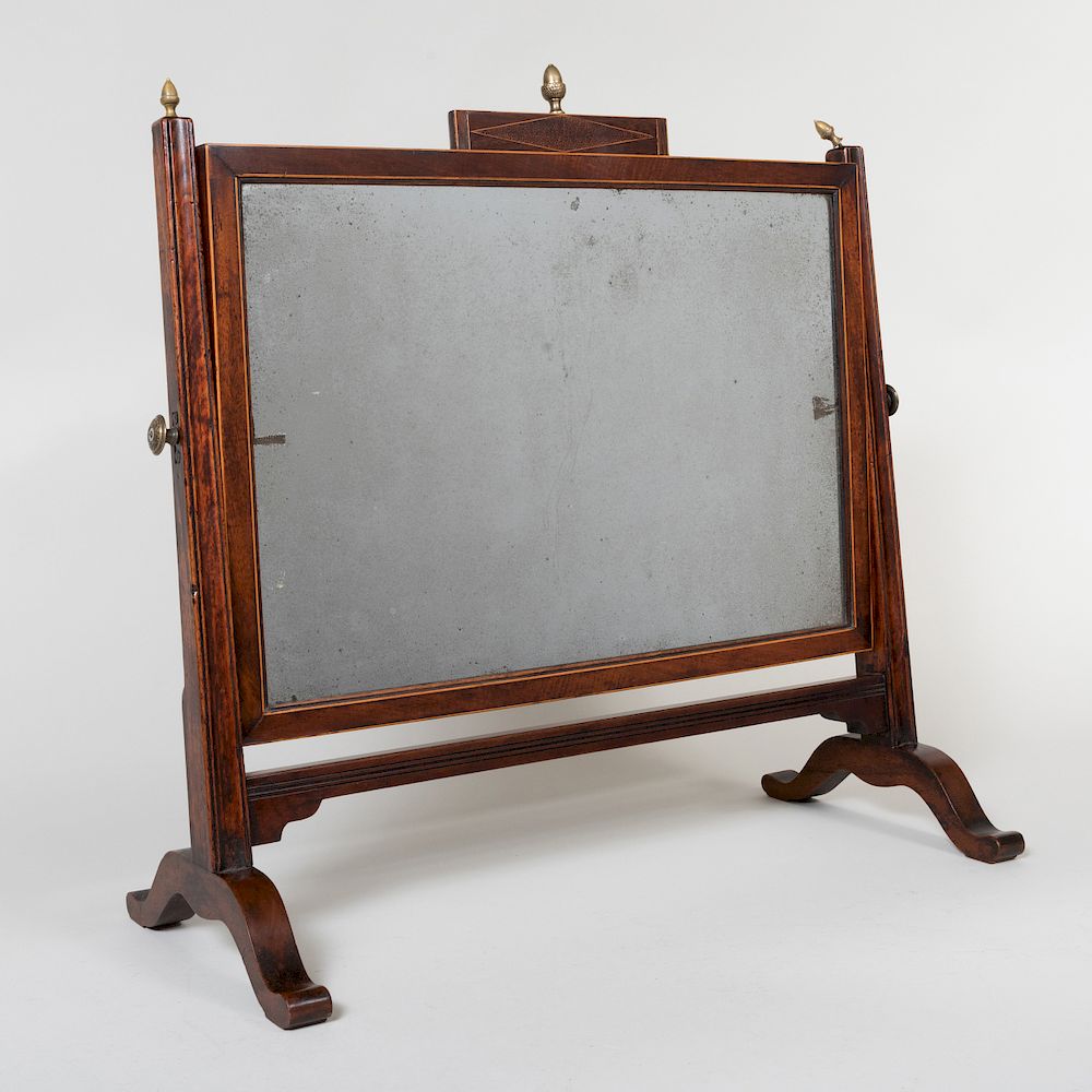 Appraisal: George III Inlaid Mahogany Dressing Mirror x x in Property