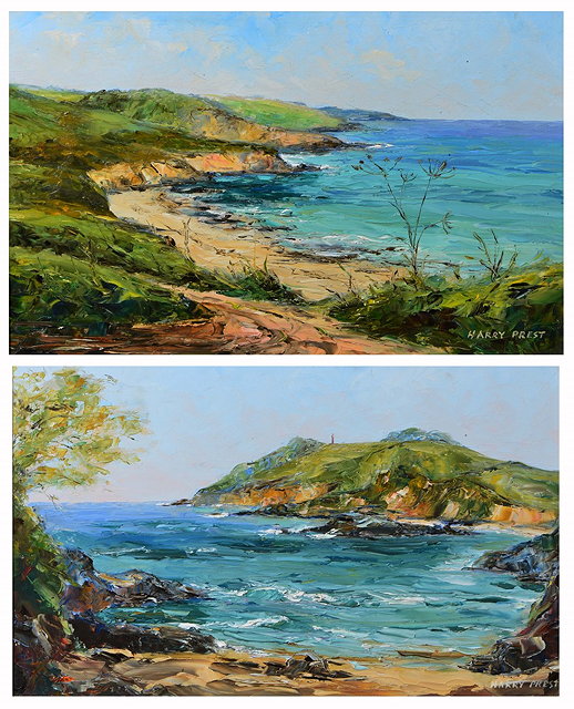 Appraisal: HARRY PREST TH CENTURY 'Gribben Head South Cornwall' a pair