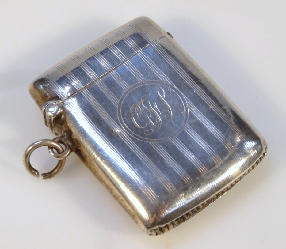 Appraisal: A George V silver vesta case by W J Miatt