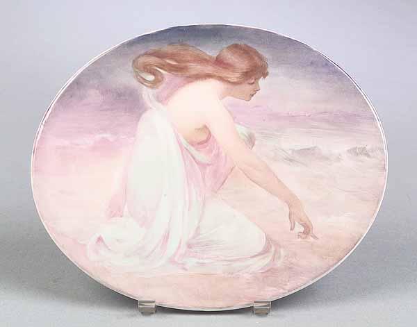 Appraisal: A German Porcelain Plaque entitled La Rose Rouge showing a