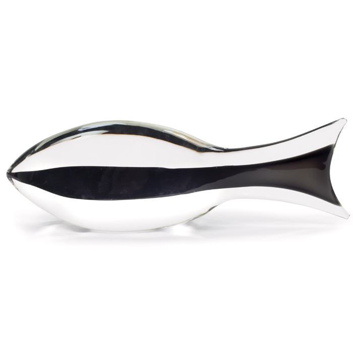 Appraisal: Fabio Toso glass fish sculpture for Cenedese Murano Italy blackglass