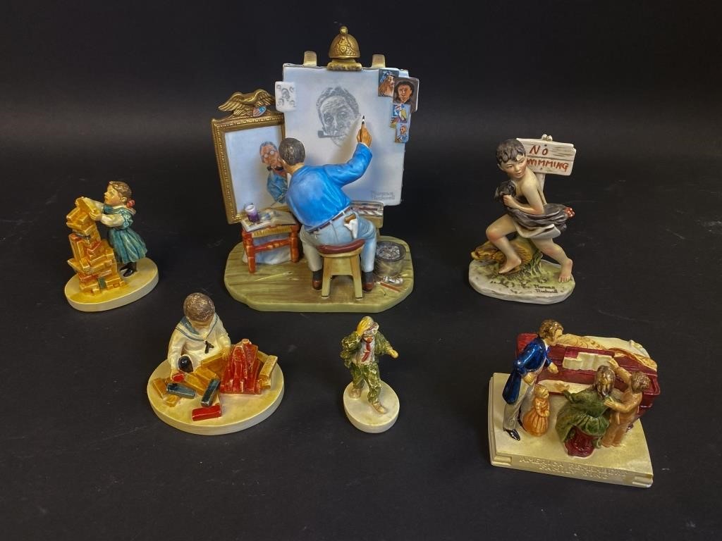 Appraisal: SEBASTIAN MINIATURES NORMAN ROCKWELL PORCELAIN Sebastian Miniatures figurines Dave Grossman