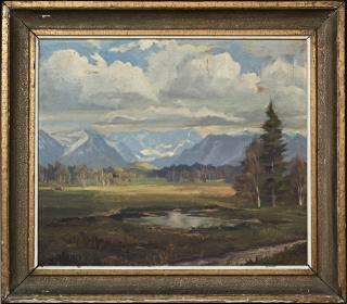 Appraisal: American School Mountain Landscape th c oi American School Mountain