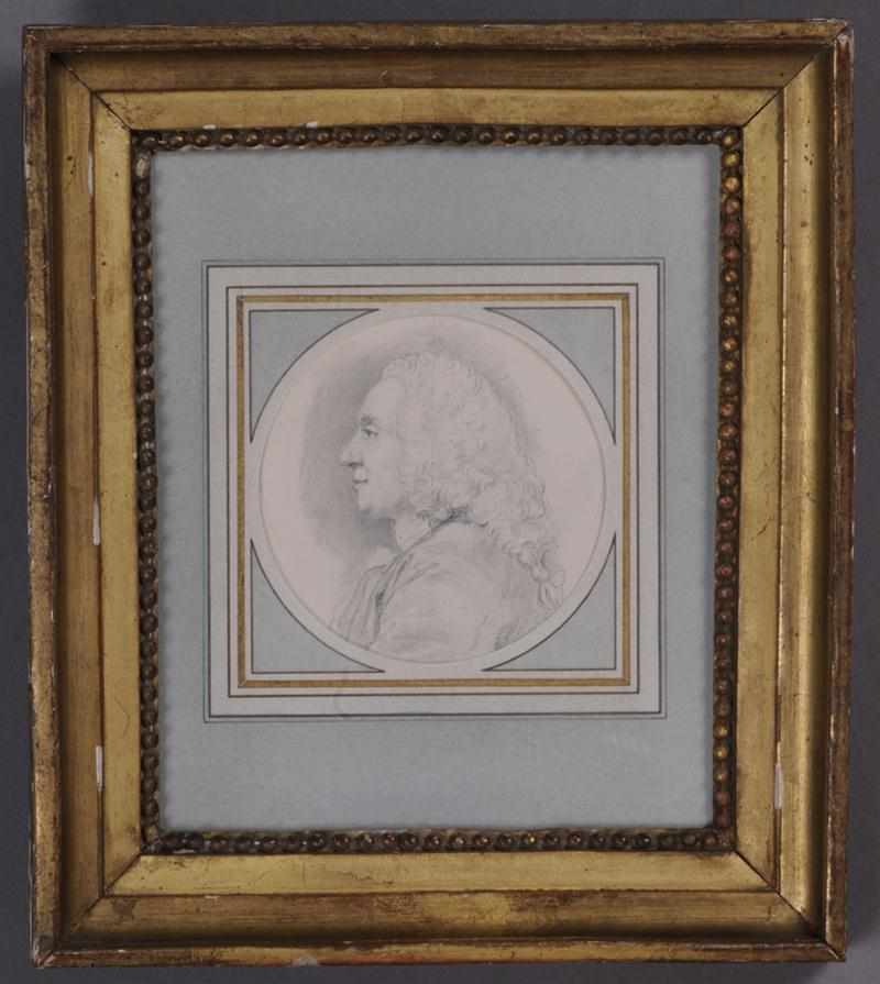 Appraisal: ATTRIBUTED CHARLES-NICOLAS COCHIN PORTRAIT IN PROFILE OF HENAULT Graphite on