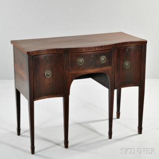 Appraisal: Georgian Mahogany Server England serpentine front with central drawer atop