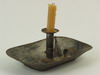 Appraisal: CHAMBERSTICK - Circa tin push-up chamberstick with snuffer and rectangular