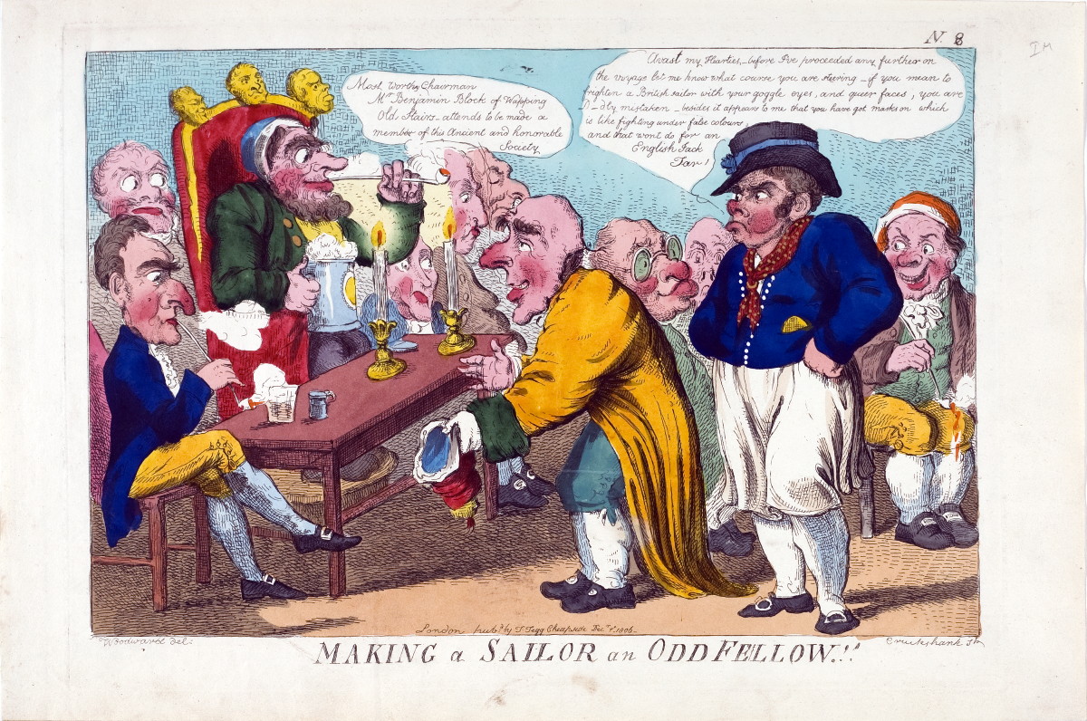 Appraisal: FIFTEEN BRITISH SATIRICAL PRINTS ON THE LIFE OF A SAILOR