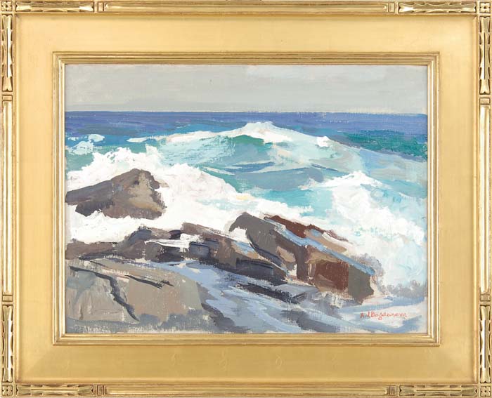 Appraisal: ABRAHAM JACOB BOGDANOVE American - SUMMER WAVES Oil on canvas