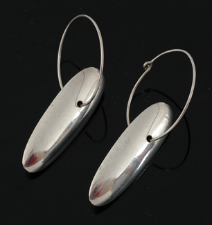 Appraisal: A pair of handcrafted silver earrings by Tracey Hopkirk The