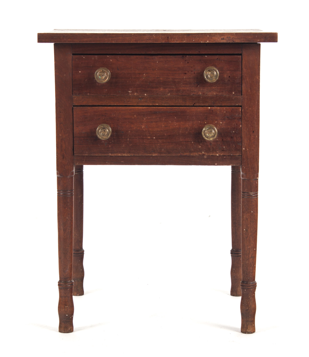 Appraisal: Federal walnut worktable first quarter- th century two drawers on