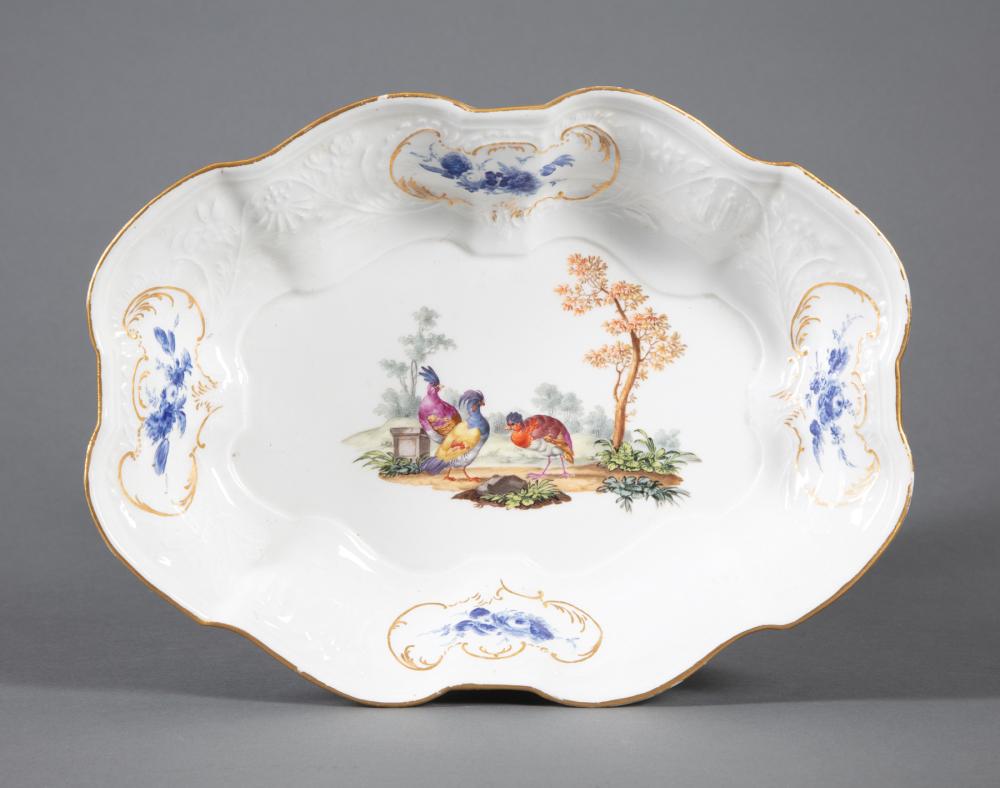 Appraisal: MEISSEN PORCELAIN SERVING DISHMeissen Porcelain Serving Dish th c cross-swords