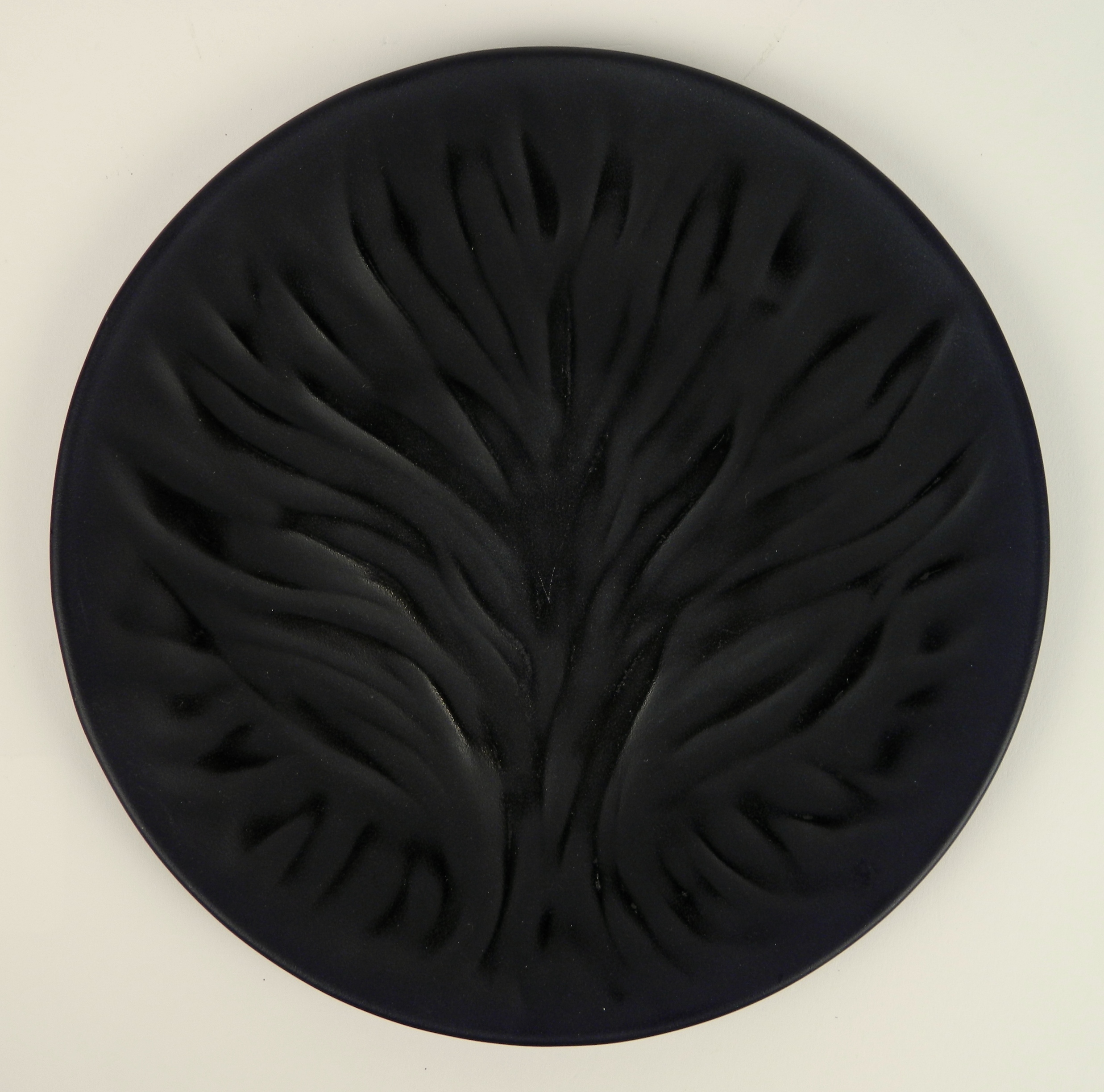 Appraisal: Lalique ''alglues'' plate black frosted glass signed Lalique France in