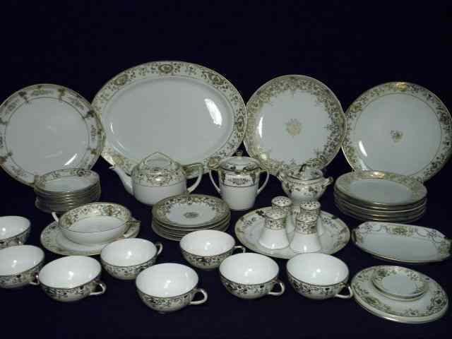 Appraisal: Assorted Nippon porcelain dinnerware Includes pieces total Most is matching