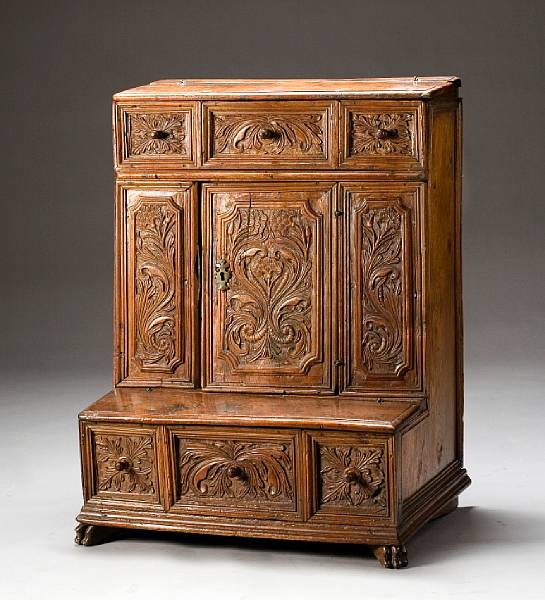 Appraisal: An Italian Baroque walnut prie dieu late th century The