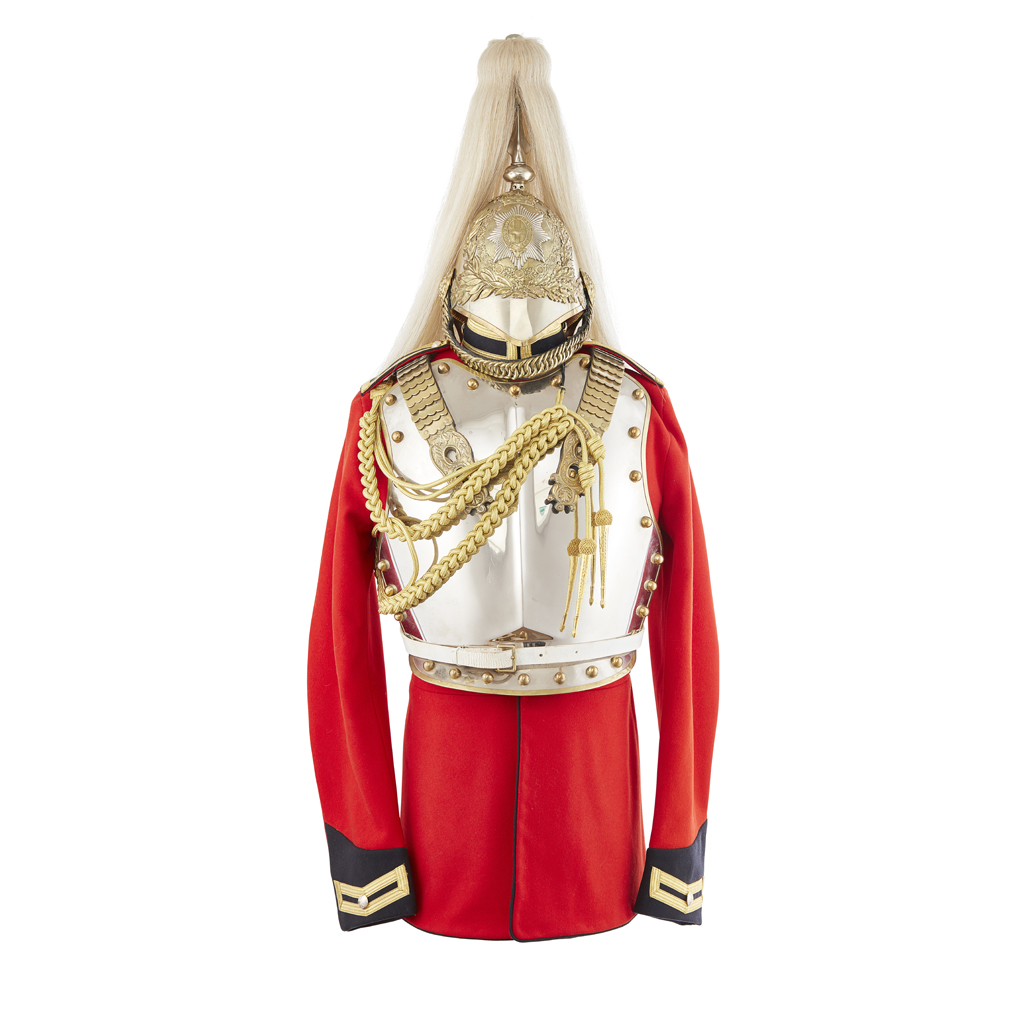 Appraisal: THE LIFE GUARDS TROOPER'S FULL DRESS TUNIC HELMET BREAST AND