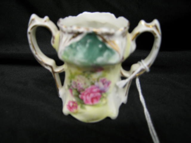 Appraisal: R S Prussia Porcelain Toothpick Holder handled floral signed