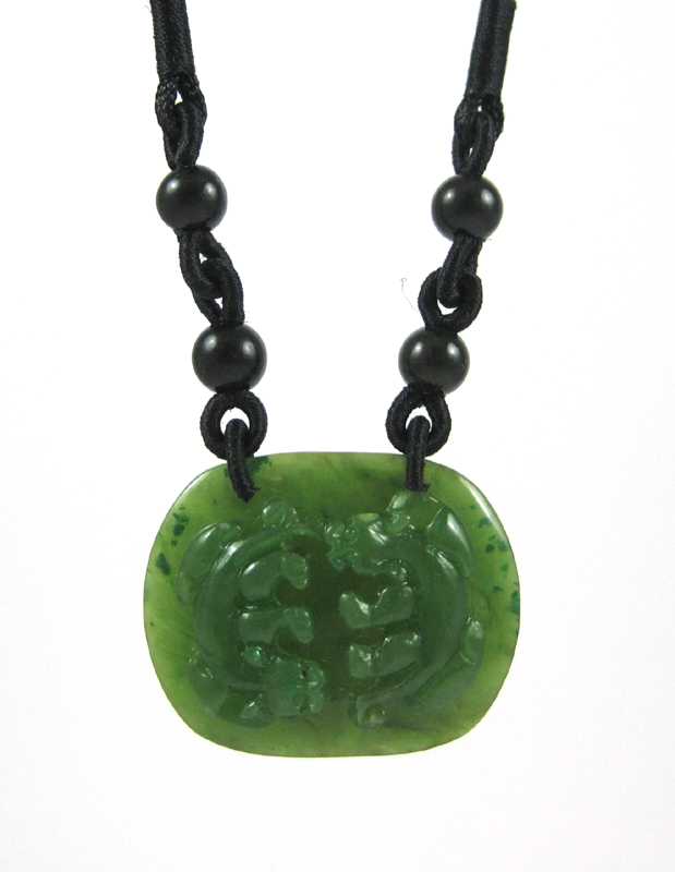 Appraisal: NEPHRITE JADE PENDANT NECKLACE with Mason Kay certificate Natural green