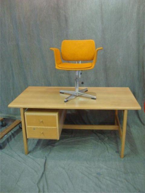 Appraisal: Midcentury Blonde Wood Desk Chair From a Greenwich CT home