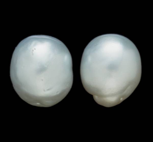 Appraisal: A pair of baroque South Sea cultured pearl stud earrings