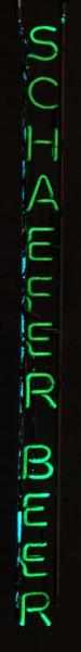 Appraisal: Schaefer Vertical Neon Sign Description s Green neon mounted on