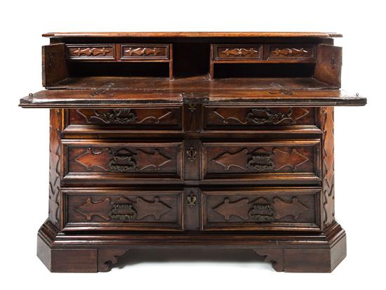 Appraisal: Sale Lot An Italian Baroque Walnut Secretary Chest late th