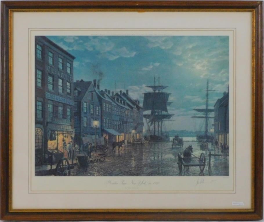 Appraisal: JOHN STOBART B MA FL FRAMED AND GLAZEDcolored lithograph depicting