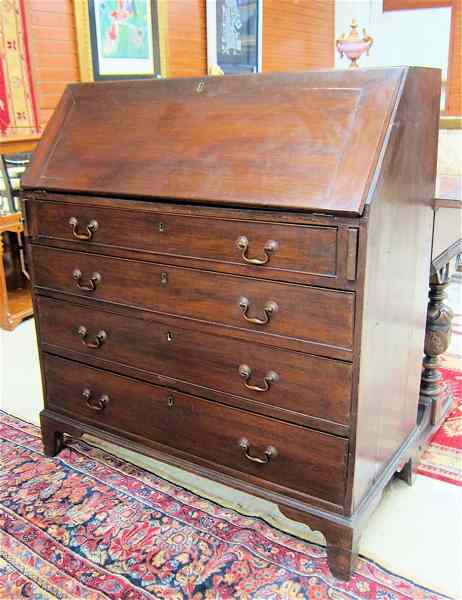 Appraisal: LATE FEDERAL MAHOGANY SLANT-TOP SECRETARY American th century the slant